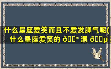 什么星座爱笑而且不爱发脾气呢(什么星座爱笑的 💮 漂 🐵 亮还笑开心)